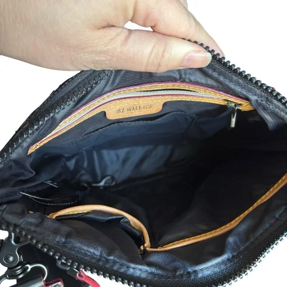 MZ Wallace Small Metro Scout Black Patent Quilted Crossbody Bag - Picture 3 of 11